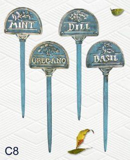 Solid Brass Herb Markers   Set of 4 Pcs : Garden Stakes : Patio, Lawn & Garden