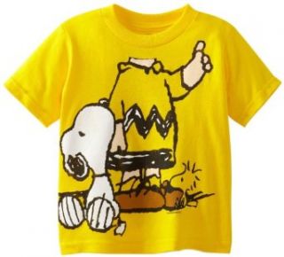 Peanuts Charlie Brown And Snoopy Yellow Toddler T Shirt (3T): Novelty T Shirts: Clothing