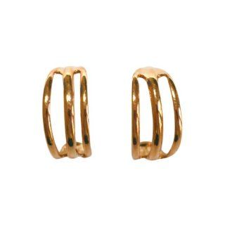 So Chic Jewels   18K Gold Plated Half Moon Creole Hoop Style Stud Earrings: So Chic Jewels: Jewelry