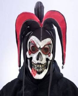 Evil Scary Halloween Bloody Clown Jester Full Head Mask Adult Adt Standard: Toys & Games