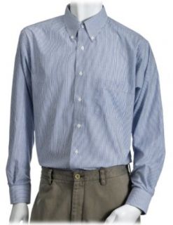 Bill Blass Men's Striped Dress Shirt with Button Down Collar, Blue, 16 32/33 at  Mens Clothing store