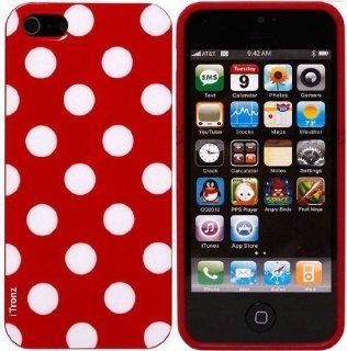 YIKING Red White Polka Dots Pattern Soft Candy Skin TPU Gel Case Cover Faceplate For Apple iPhone 5((AT&T, Verizon, Sprint) Cell Phones & Accessories