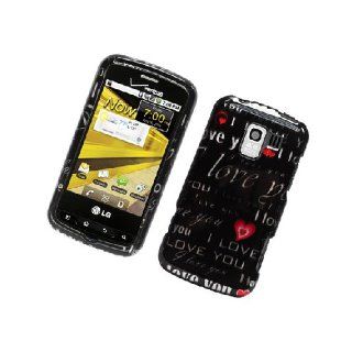 LG Enlighten VS700 Optimus Slider LS700 VM701 Black Love Letter Glossy Cover Case Cell Phones & Accessories