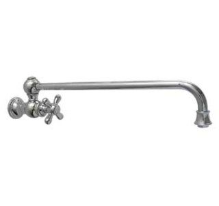 Whitehaus WHKPFSCR3 9000 BN Vintage 3 17 Inch Wall Mount Pot Filler with Cross Handle, Brushed Nickel   Pot Filler Kitchen Sink Faucets  