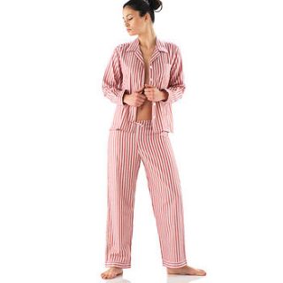 classic red striped egyptian cotton pyjamas by pj pan pyjamas
