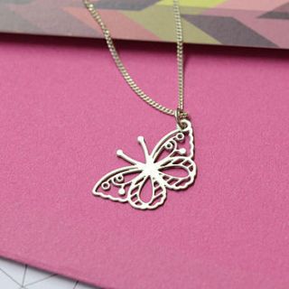 mai: butterfly charm necklace by dowse