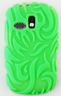 Samsung R355c Green Tribal Soft Silicone Case Cover Skin Protector NET 10 Straight Talk: Cell Phones & Accessories