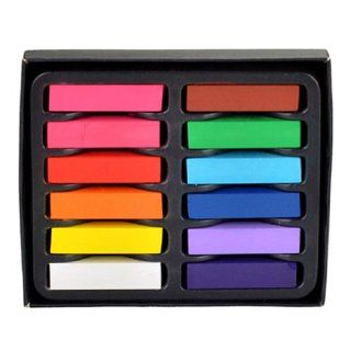 12 Colors Non toxic Temporary Hair Chalk Dye Soft Pastels Salon Kit + Free Braid Ponytail Tool : Chemical Hair Dyes : Beauty