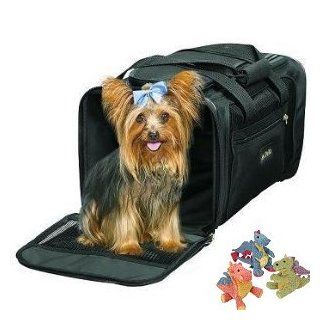 Sherpa Delta Airlines Deluxe Pet Dog Cat Carrier Airline Approved Medium Black to 16lbs. BONUS Sherpa Mini Baby Dragon Toy  Soft Sided Pet Carriers 