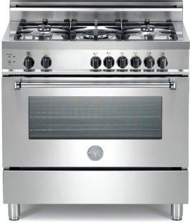 Bertazzoni Master Series : A365GGVXENG 36 Pro Style Gas Range, 5 Sealed Burners, Convection   NG: Kitchen & Dining