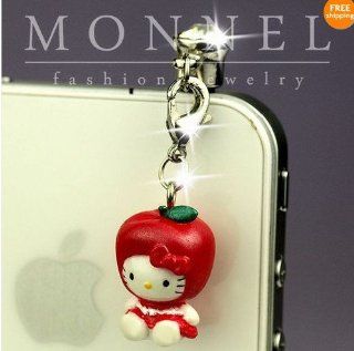 Ip357 Luxury Hello Kitty 3d Charm Anti Dust Plug Cover for Iphone 4 4s Cell Phones & Accessories