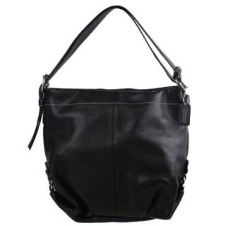 Authentic Coach Black Pebbled Leather Duffle Shoulder Bag 15064: Shoes
