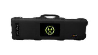 Pelican 1750 LONG GUN CASE   BLACK with Custom AR 15 Insert and Zombie Responder Graphic Image : Hard Rifle Cases : Sports & Outdoors