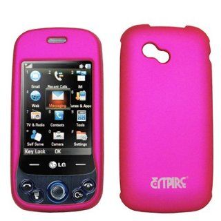 EMPIRE Hot Pink Rubberized Snap On Cover Case for AT&T LG Neon 2 GW370 Cell Phones & Accessories