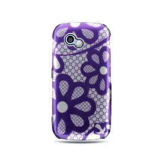 Purple Lace Flower Hard Cover Case for LG Neon 2 Rumor Plus GW370 Cell Phones & Accessories