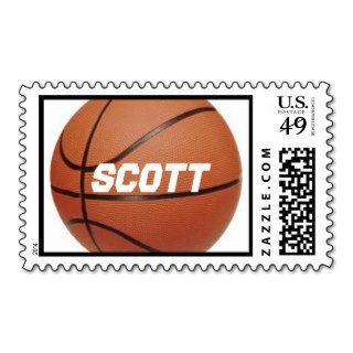 Basketball theme name stamp