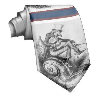Uncle Sam Riding the Congressional Snail Custom Tie
