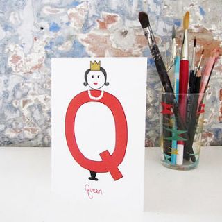 'q is for queen' card by lexie mac