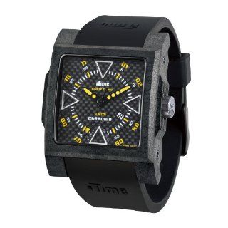 iTime Unisex Quartz Watch with Black Dial Analogue Display and Black Silicone Strap MC4300 C MC02 Watches