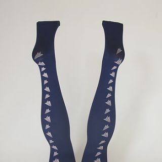hand printed paper plane tights by hose.