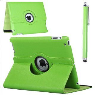 360 Rotating Green Pu Leather Smart Cover Case Stand for the New Ipad 3rd Gen: Cell Phones & Accessories