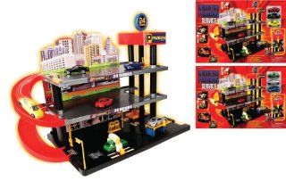 Modern Parking Garage Service Playset With 3 Die Cast Metal Cars [Toy] Toys & Games