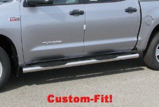 Premium Custom Fit 07 14 Toyota Tundra Crew Max Stainless Steel 6" Extra Wide Side Step Nerf Bars Running Boards(2pcs with Mounting Bracket Kit) Automotive