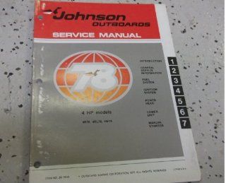 1978 Johnson ELECTRIC OUTBOARDS BOW MOUNT MODELS Service Shop Repair Manual: johnson: Books