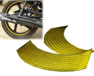 16 18" Yellow Wheel Rim Stripe Reflective Decal Tape Sticker for Car Motorcycle Cycling Bike Bicycle: Automotive