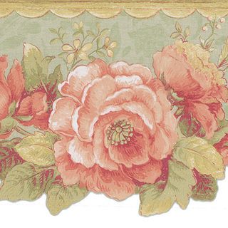 Sage Floral Border Wallpaper Brewster Wallpaper