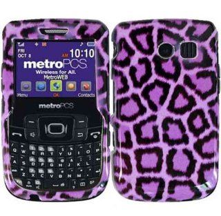 Purple Leopard Hard Case Cover for Straight Talk Samsung R375C Cell Phones & Accessories