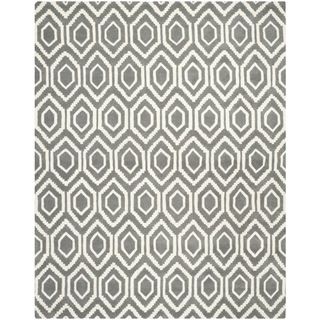 Safavieh Handmade Moroccan Chatham Geometric pattern Dark Gray/ Ivory Wool Rug (8' x 10') Safavieh 7x9   10x14 Rugs