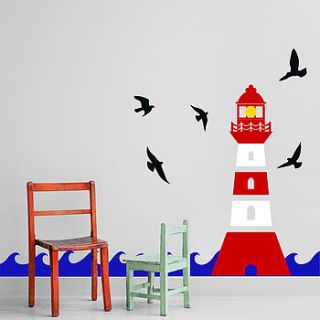 lighthouse wall sticker decal by snuggledust studios