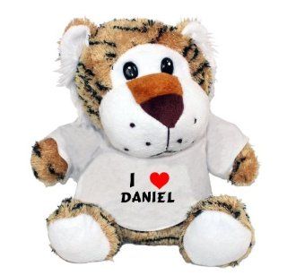 Plush Tiger Toy with I Love Daniel t shirt (first name/surname/nickname): Toys & Games
