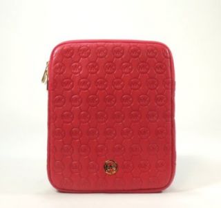 MICHAEL Michael Kors Electronic Logo embossed Leather IPAD Case (Lacquer Pink): Shoes