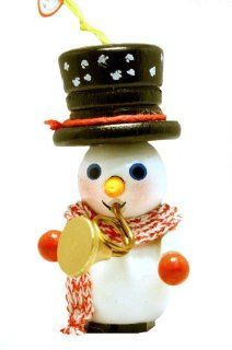 2013 Steinbach Trumpet Player Snowman German Wooden Christmas Ornament   Decorative Christmas Nutcrackers