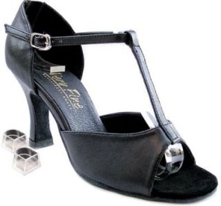 Women's Salsa Ballroom Tango Latin Dance Shoes 1609 Bundle with Plastic Dance Shoe Heel Protector 3" Heel: Shoes