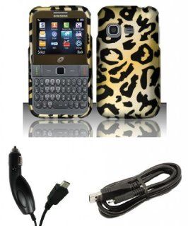 Samsung S390G   Accessory Combo Kit   Cheetah Design Shield Case + Atom LED Keychain Light + Micro USB Cable + Car Charger: Cell Phones & Accessories