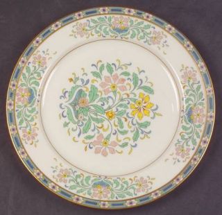 Lenox China Mystic Snack Plate, Fine China Dinnerware   Multicolor Band & Floral