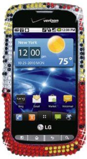DECORO FDLGVS660IM396 Premium Full Diamond Protector Case for LG Vs660/Vortex   1 Pack   Retail Packaging   Red Daisy Flowers: Cell Phones & Accessories