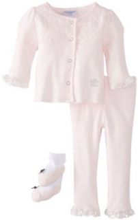 kyle & deena Baby Girls Newborn 3 Piece Set Cardigan Pant and Sock: Clothing