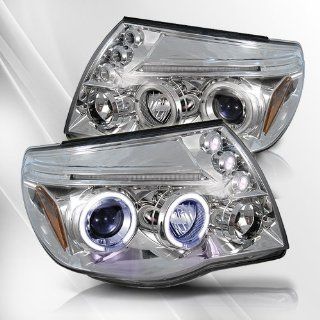 Toyota Tacoma 05 06 07 08 09 10 Projector Headlights /w LED Halo/Angel Eyes ~ pair set (Chrome) Automotive