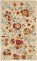 Handmade Blossom Beige Indoor Wool Rug (8 X 10)