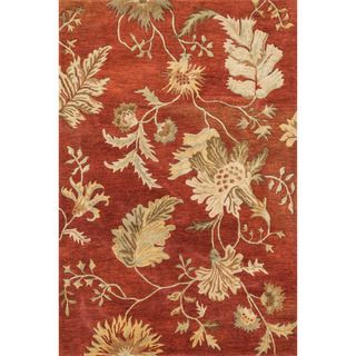 Hand tufted Ferring Red Wool Rug (50 X 76)