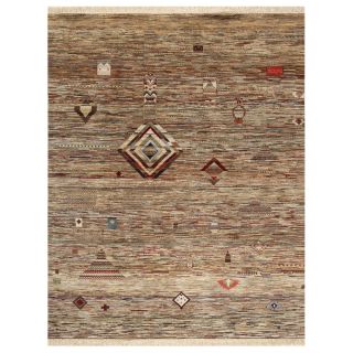 Hand knotted Geometric Abstract Mix Wool Area Rug (8 X 10)