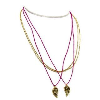 405e 07 Best Friends Gold Plated Fuchsia Necklace: Stretch Bracelets: Jewelry