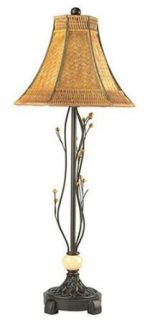 Lite Source C401 Bali Table Lamp, Dark Bronze with Woven Shade    
