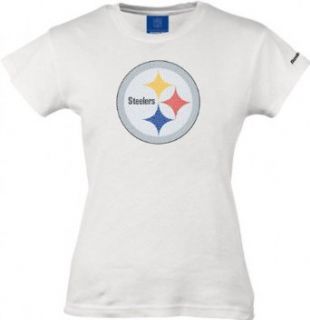 Pittsburgh Steelers Short Sleeve MVP Baby Doll Sequins T Shirt   Small : Clothing