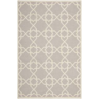 Transitional Moroccan Dhurrie Gray/ivory Wool Rug (4 X 6)