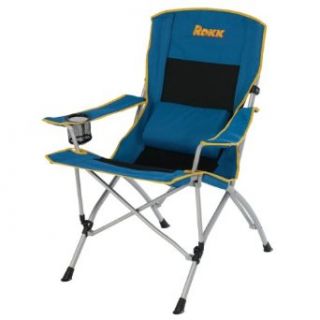 Rokk Comfort Adjust Oversided Folding Camp Chair (Black/Blue)  Sports & Outdoors
